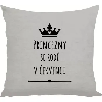 Polštář Polštář lněný 40x40 cm Princezny se rodí v ...