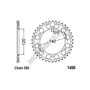 Řetězová sada pro motocykl Rozeta KAWASAKI EN 500 Vulcan rok 96-09