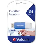 Verbatim USB flash disk, USB 2.0, 64GB, DataBar, modrý, 49455, pro archivaci dat