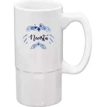 Sklenice Půllitr bílý vysoký Nevěsta - peříčka