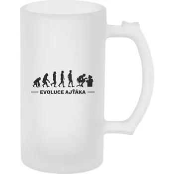 Sklenice Půllitr skleněný matný Evoluce - IT specialista