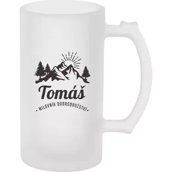 Sklenice Půllitr skleněný matný Milovník dobrodružství