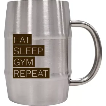 Sklenice Nerezový chladicí půllitr Eat, Sleep, Gym, Repeat