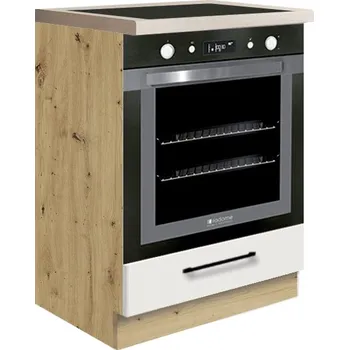 Fadome Dolní skříňka pro vestavné spotřebiče kuchyně Infinity 17D-60 Barevné provedení: Infinity - bílá lesk, artisan, Zvolte korpus: Dub artisan