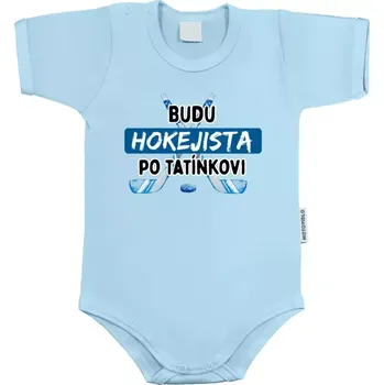 Kojenecký body Dětské body s krátkým rukávem Budu hokejista po tatínkovi