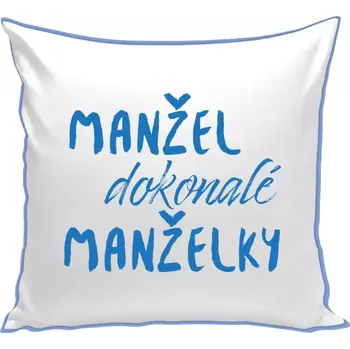 Polštář Polštář barevný 32x32 cm Manžel dokonalé manželky