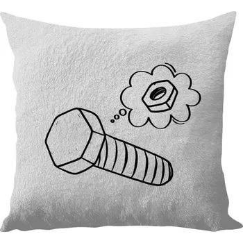 Polštář Polštář bílý 40x40 cm - dlouhý chlup Šroubek - matička