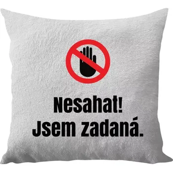 Polštář Polštář bílý 40x40 cm - dlouhý chlup Nesahat, jsem zadaná