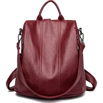 Retro batoh proti krádeži Barva: Vínová