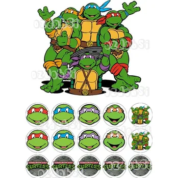 Jedlá dekorace na dort Želvy Ninja č.7 jedlý papír - Bez úprav