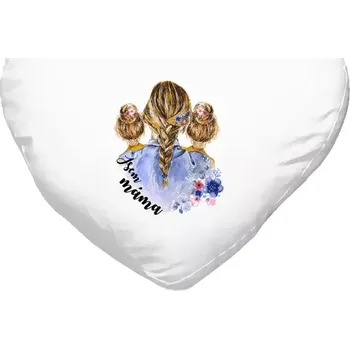 Polštář Polštář srdce 40x35 cm Jsem máma - dvě holky