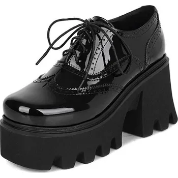 Dámské polobotky Masivní polobotky se vzorem a hranatou špičkou GoodDayGirl Barva: Černá, Velikost: 37