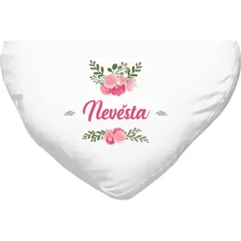 Polštář Polštář srdce 40x35 cm Nevěsta - růžové květiny
