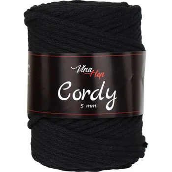 Vlna-hep Cordy šňůry 5mm - 8001 černá