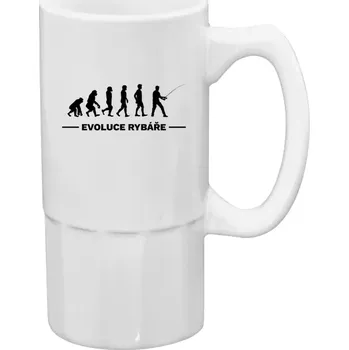 Sklenice Rybářský půllitr - Evoluce - rybář - 500 ml