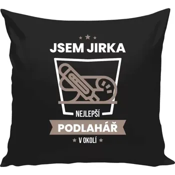 Polštář Polštář černý 40x40 cm Nejlepší v okolí - podlahář