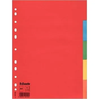 ESSELTE Rejstříky Economy, mix barev, karton, A4, 5 dílů, ESSELTE 14785
