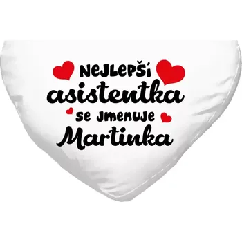Polštář Polštář srdce 40x35 cm Nejlepší asistentka se jmenuje - Jméno