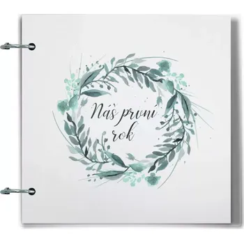 Fotokniha Plexi album se sponami Náš první rok - zelený věneček