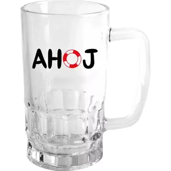 Sklenice Půllitr skleněný AHOJ