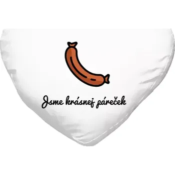 Polštář Polštář srdce 40x35 cm Jsme krásnej páreček - on