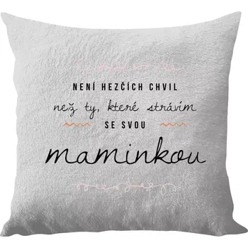 Polštář Polštář bílý 40x40 cm - dlouhý chlup Není hezčích chvil, než ty, které strávím se svou maminkou
