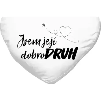 Polštář Polštář srdce 40x35 cm Jsem její dobrodruh