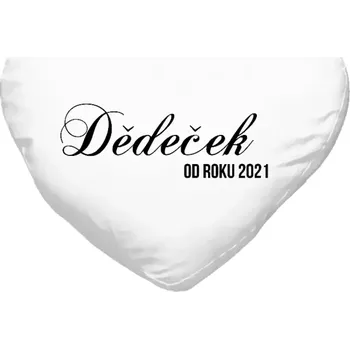 Polštář Polštář srdce 40x35 cm Dědeček od roku