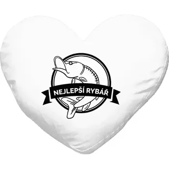 Polštář Polštář srdce 40x35 cm Nejlepší rybář