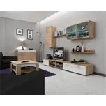 Obývací stěna FARGONA, dub sonoma/bílý lesk, 5 let záruka + vyzvednutí ZDARMA