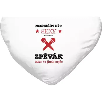 Polštář Polštář srdce 40x35 cm Nesnáším být sexy, ale jsem zpěvák