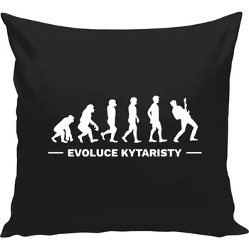 Polštář Polštář černý 40x40 cm Evoluce - kytarista