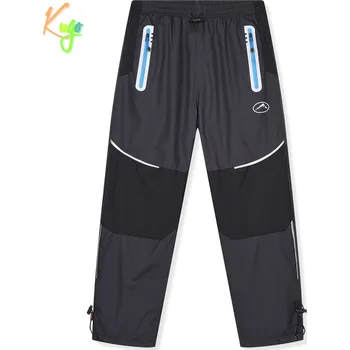 Chlapecké kalhoty Chlapecké šusťákové kalhoty, zateplené - KUGO DK8238, šedomodrá / modré zipy Barva: Šedá, Velikost: 140