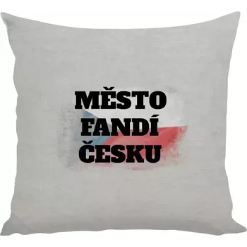 Polštář Polštář lněný 40x40 cm Město fandí Česku - vlajka