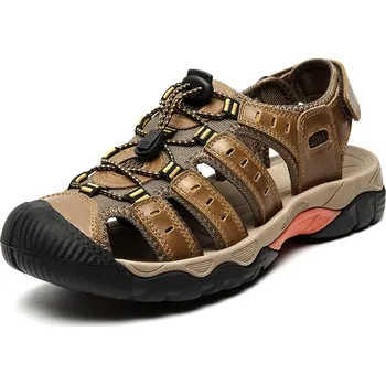 Dámská obuv Pánské sportovní a turistické sandály s pásky Barva: Světle Hnědá, Velikost: 45