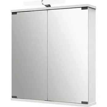 Lak na dřevo Camargue Zrcadlová skříňka s LED osvětlením Kyla, 60 × 69,4 × 18,6 cm, bílá 111912622-0110