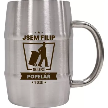 Sklenice Nerezový chladicí půllitr Nejlepší v okolí - popelář