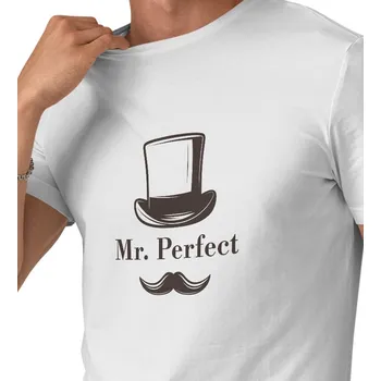 Pánské triko bílé - Mr. Perfect 4XL