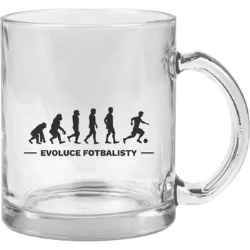 Hrnek 330 ml - skleněný Evoluce - fotbalista