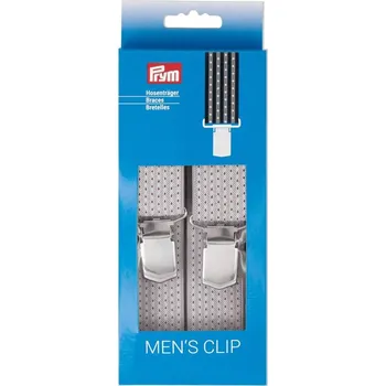 Galanterie PRYM Šle klasické, 120 cm, 30 mm, stříbrnošedé pruhy