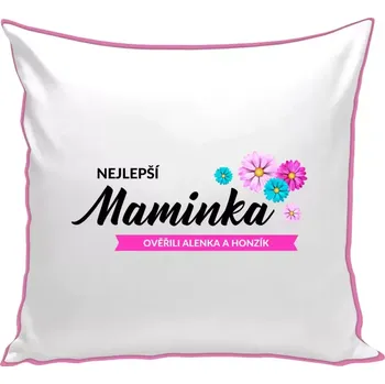 Polštář Polštář barevný 32x32 cm Nejlepší maminka se jmény dětí