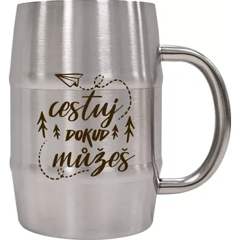 Sklenice Nerezový chladicí půllitr Cestuj dokud můžeš