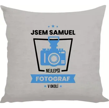 Polštář Polštář lněný 40x40 cm Nejlepší v okolí - fotograf