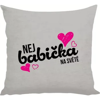 Polštář Polštář lněný 40x40 cm Nej babička na světě