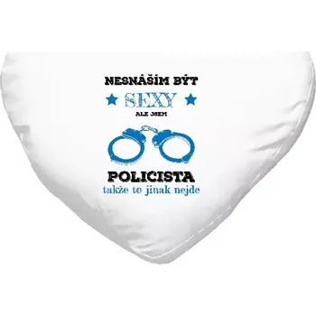 Polštář Polštář srdce 40x35 cm Nesnáším být sexy, ale jsem policista