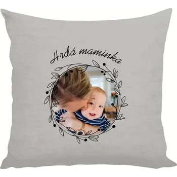 Polštář Polštář lněný 40x40 cm Hrdá maminka