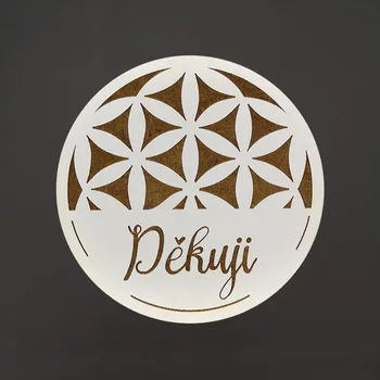 Podtácek AMADEA Dřevěný podtácek kulatý text "děkuji", průměr 10,5 cm, český výrobek