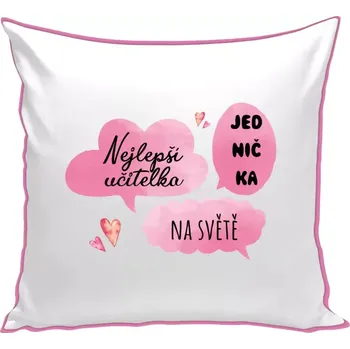 Polštář Polštář barevný 32x32 cm Nejlepší učitelka na světě