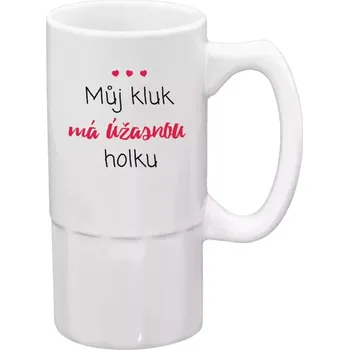 Sklenice Půllitr pro páry - Můj kluk má úžasnou holku - 500 ml