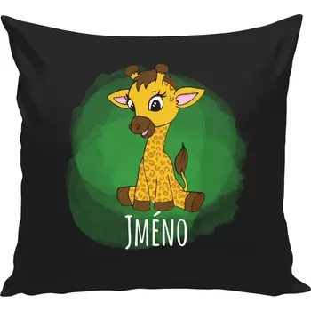 Polštář Polštář černý 40x40 cm Žirafa